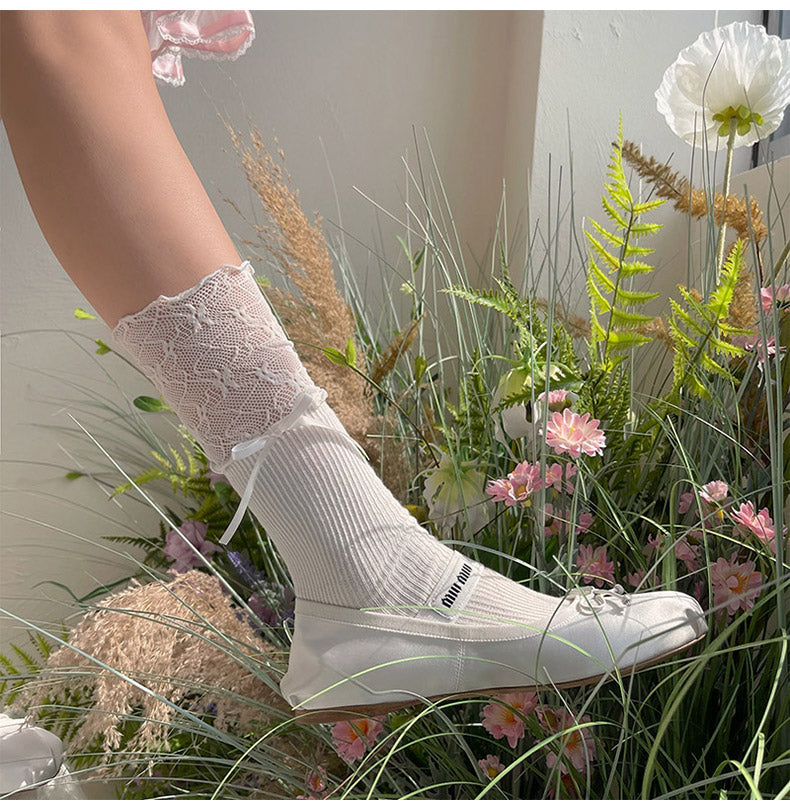 WAGUIR - Sweet Lolita Accessory Patchwork - Lace Pile Socks Socks