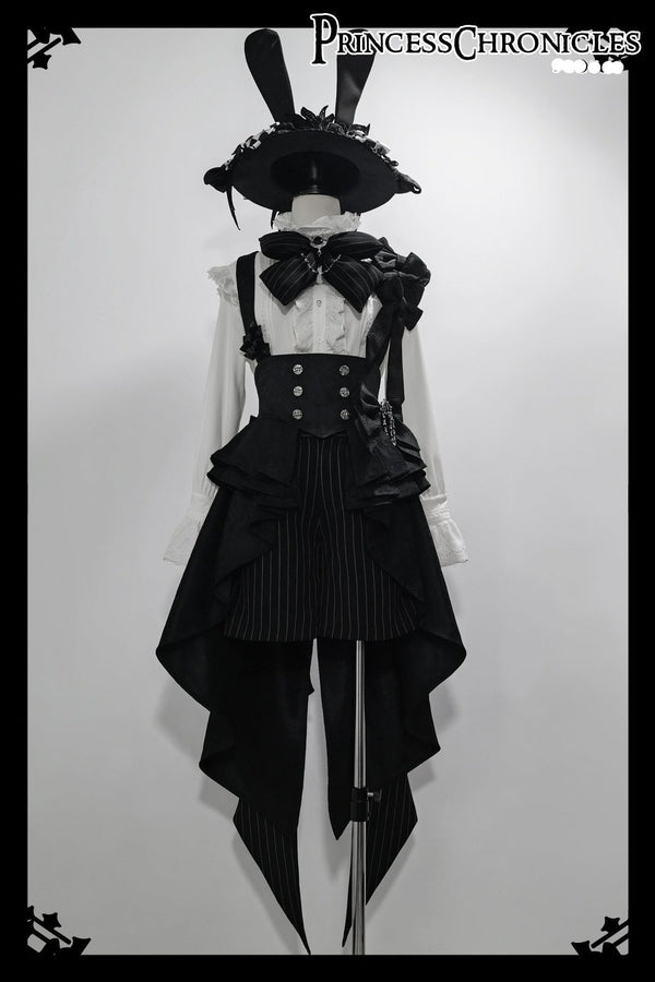 Princess Chronicles - Rabbit Theater - Ouji Lolita White Blouse and Striped Shorts Set