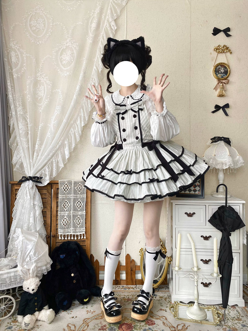 White Tea Story - Mianmian Ice - Three-tier 100% cotton lolita jumper