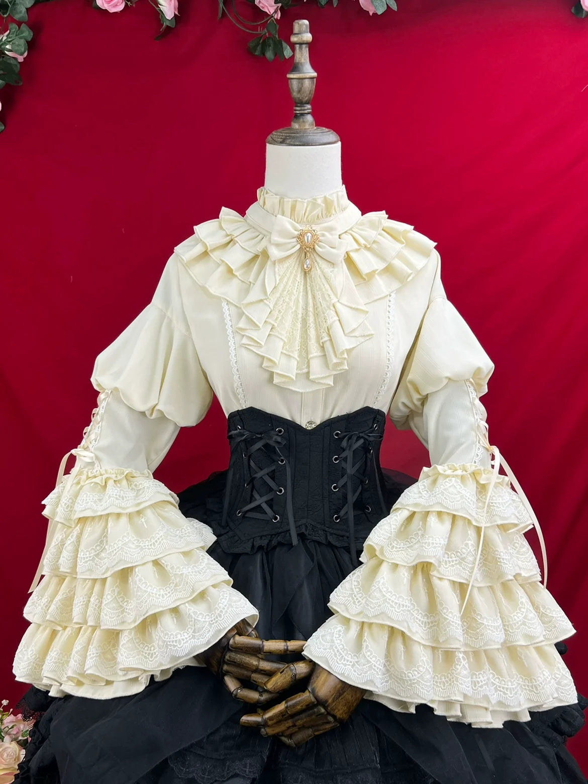 DMFS Lolita - Good and Evil Angel - Gothic Lolita SK Set, Retro Princess Sleeve Blouse