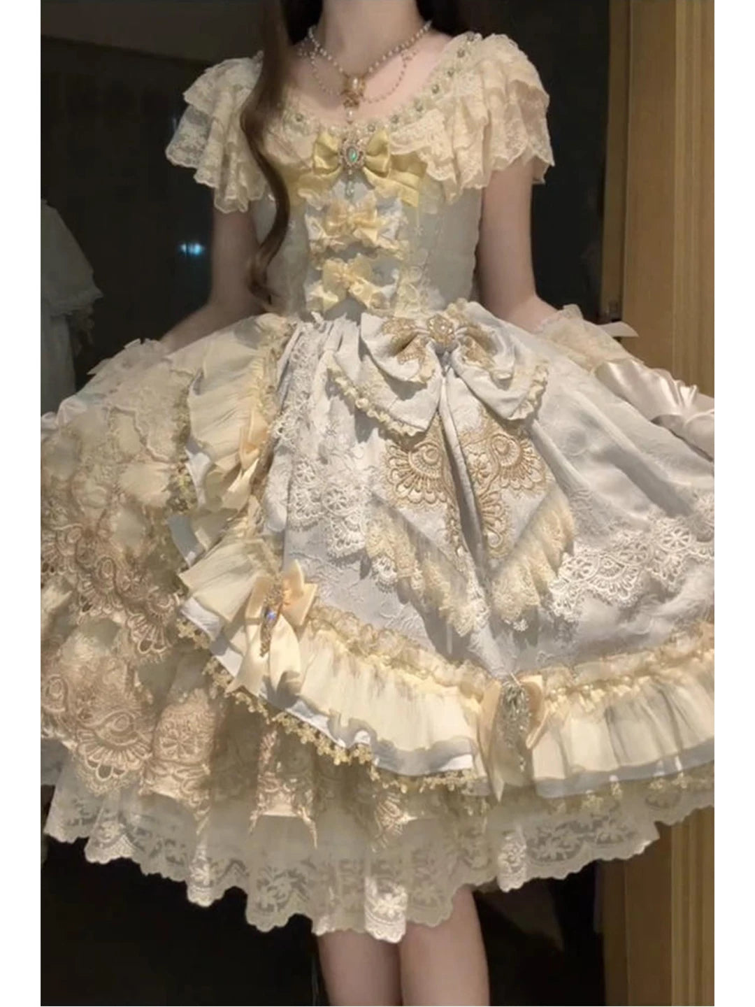Creamy - Eternal Cute Sweet Girl - Full Lolita Skirt Set with Veil and Petticoat