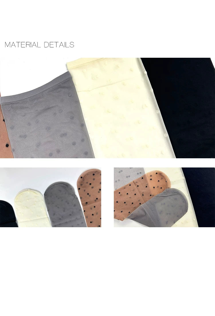 White Socks - Polka Dot Veil - Over-the-Knee Stockings with Small Polka Dots