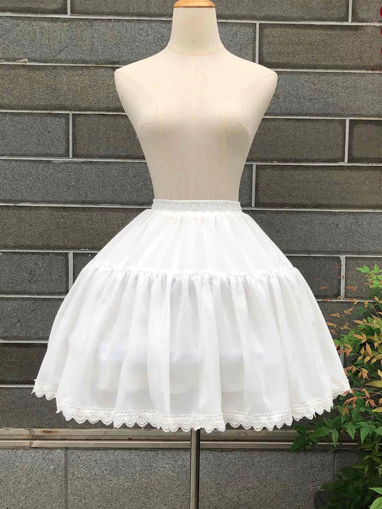 Flower Fieldhappy Event - Adjustable Lolita Hoop Puffy - Petticoat, 17.7" (45 cm) SK Skirt
