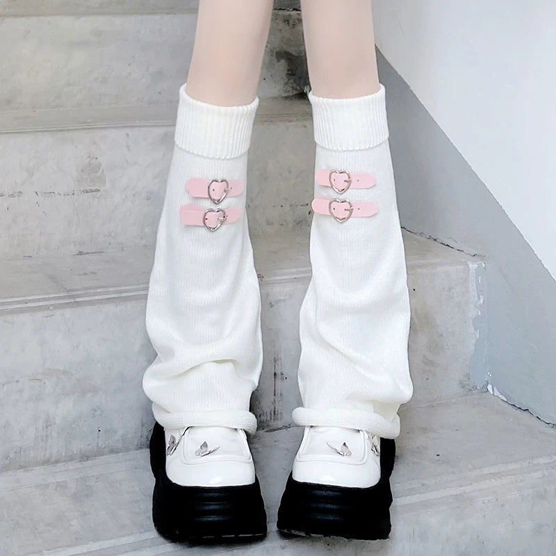 Floral Milk Cat - Heart Buckle - Sock Covers with Heart Buckle Options