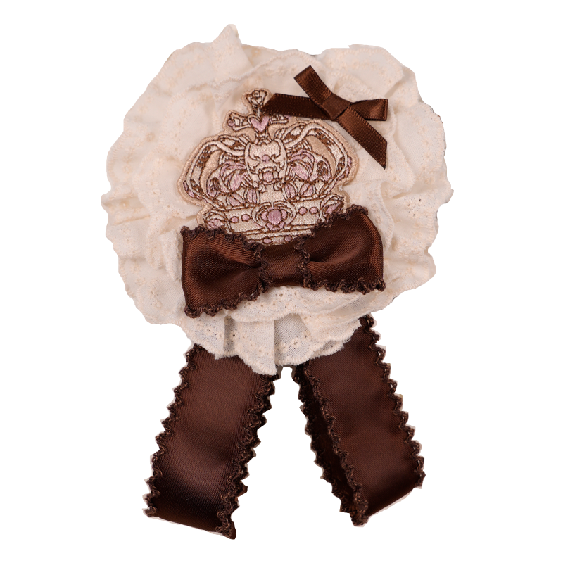 OCELOT - Antique Teddy Bear - Classic Lolita Printed JSK Dress with Ribbon Bows