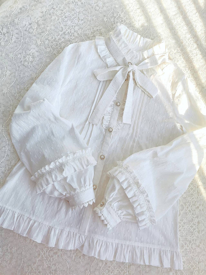 Yilia - Sweet Lolita Long Sleeve Cotton - Blouse Innerwear