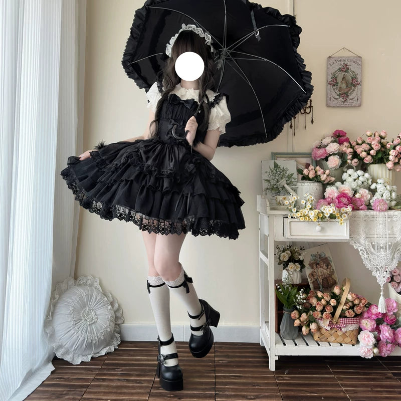 Lady Han Feather Love Bridal JSK dress by Lolita Fetch featuring elegant lace and feather details, displayed on a mannequin.