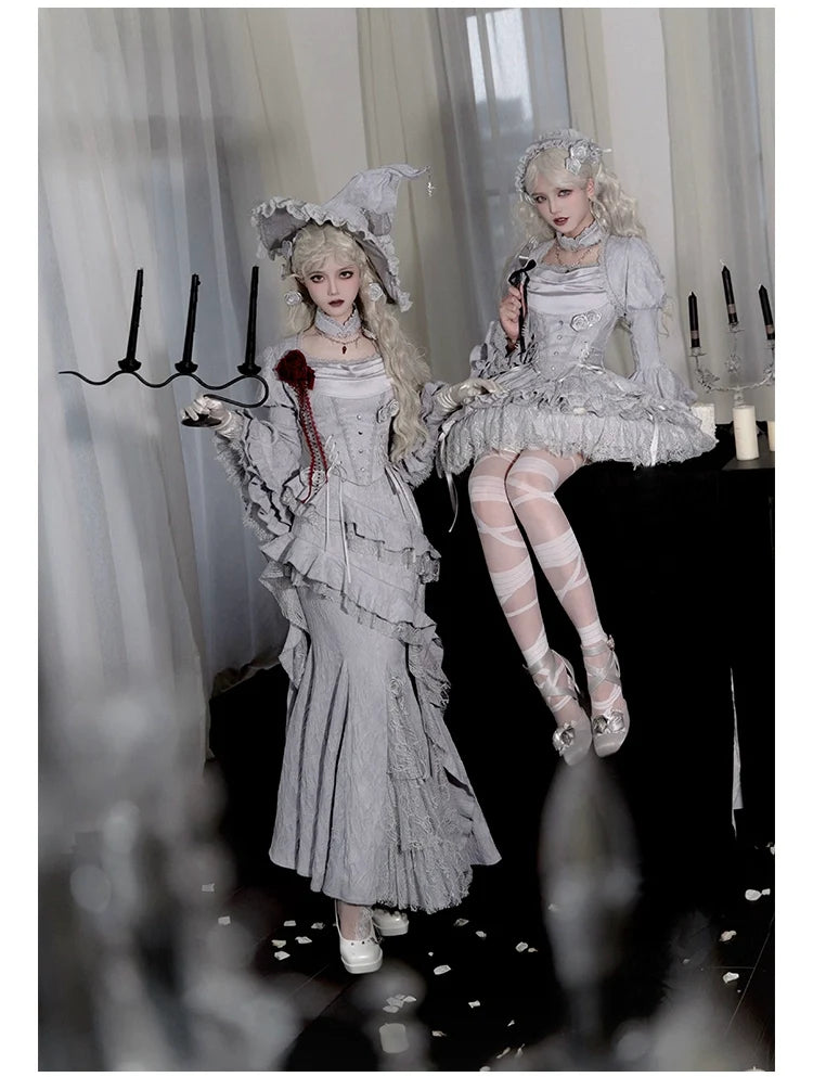 With PUJI - Twilight - Gothic Witch Lolita SK Suit Bodice Mermaid Dress