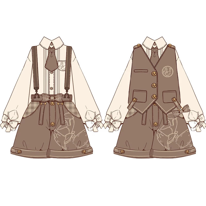 Baozi Pig - Detective Goose - Shirt, Vest and Shorts Coordinate with Bow Details
