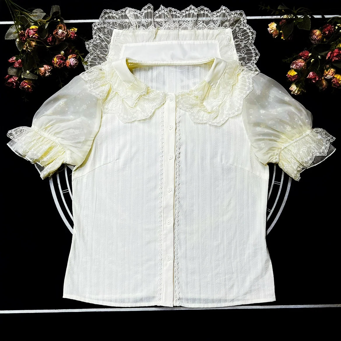 DMFS Lolita - DMFS - Sweet Lolita Shirt Cotton Lolita Blouse Doll Collar