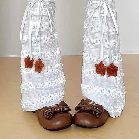 Handmade ribbon and lace Lolita leg warmers and socks - view 21