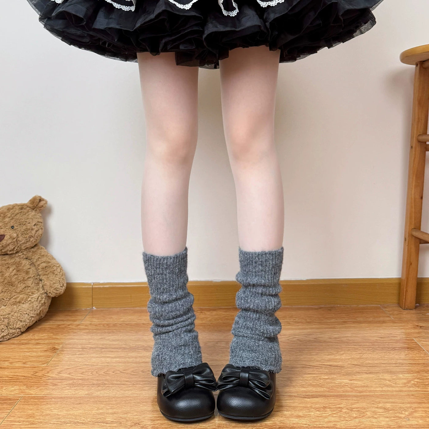 Chubby Bear Tales - Antique Knit - Scrunched leg warmers with a thick knitted texture