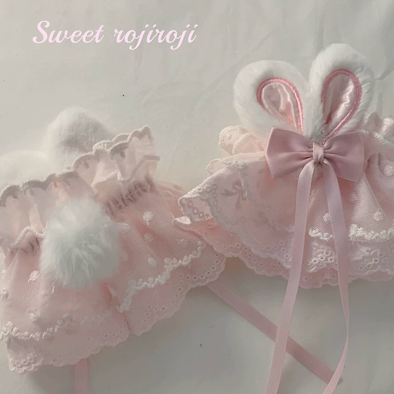 Bunny Ear Lace Arm Cuffs Lolita accessory product view
