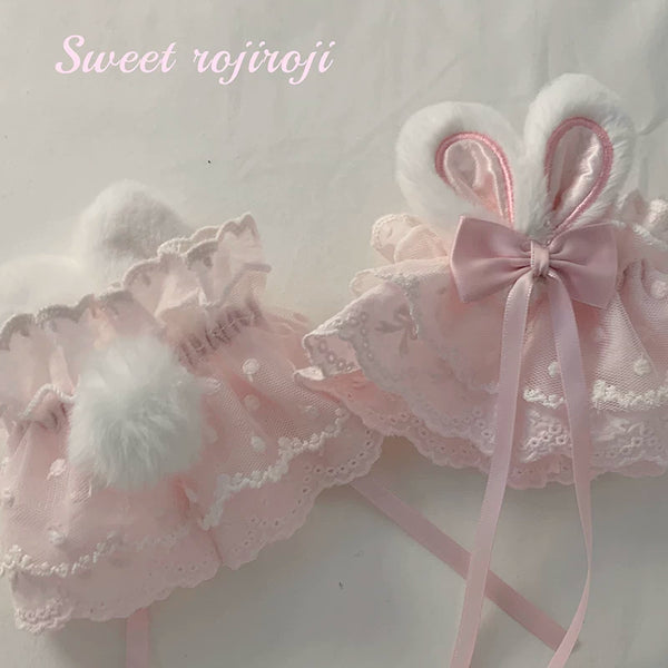 Bunny Ear Lace Arm Cuffs Lolita accessory product view