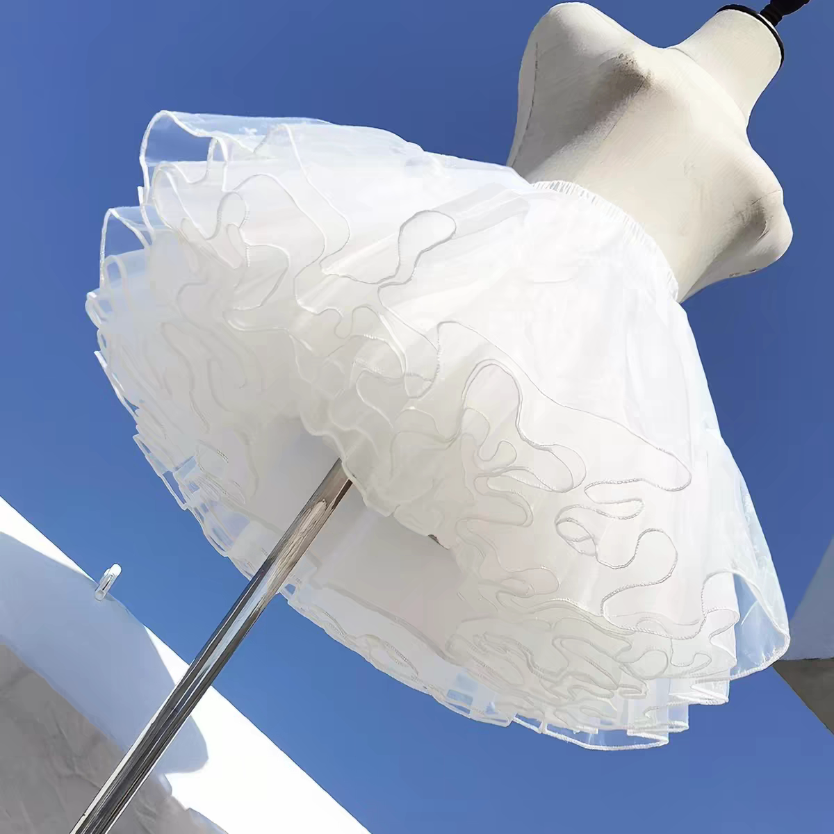 囚鸟旅店‖大码现货‖超暴力四层水光纱中狗短Lolita裙撑48cm35cm
