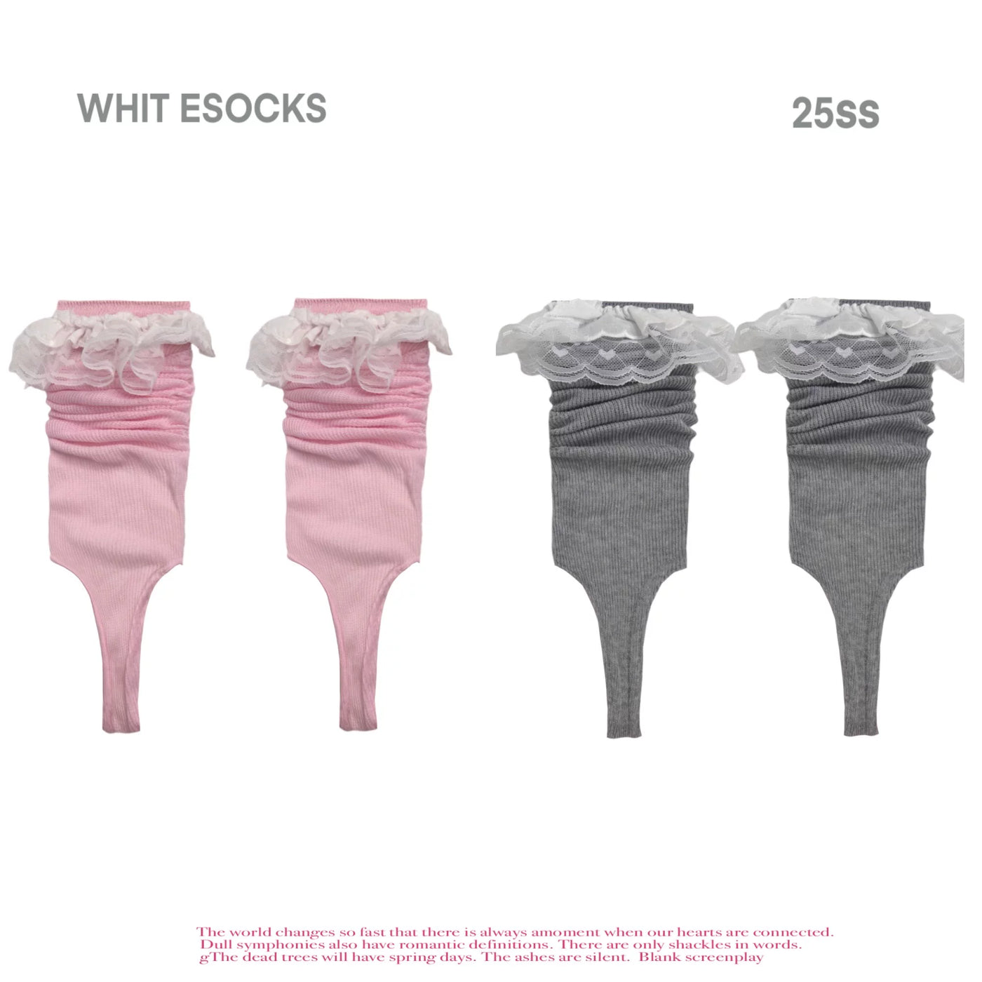 White Socks - Scrunch Stirrup - Thin Mid-Calf Stirrup Socks with Scrunch Shaping