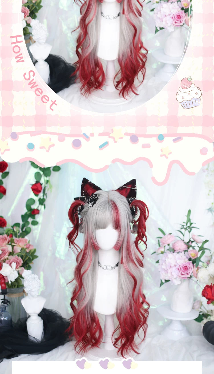 Dalao Home Yanjin grey-to-red gradient curly wig - additional view 3