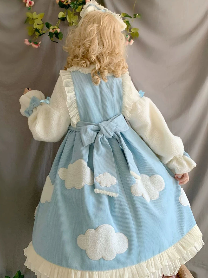 Yueele - Cloudbreak Winter - Plus-Size Sweet Lolita OP Dress - detail view 3