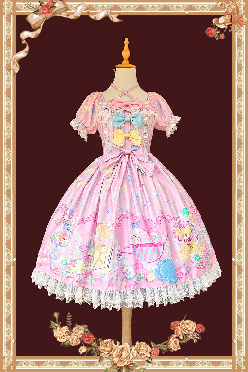 Infanta - Macaron Dolly House - Pastel Puff-Sleeve OP