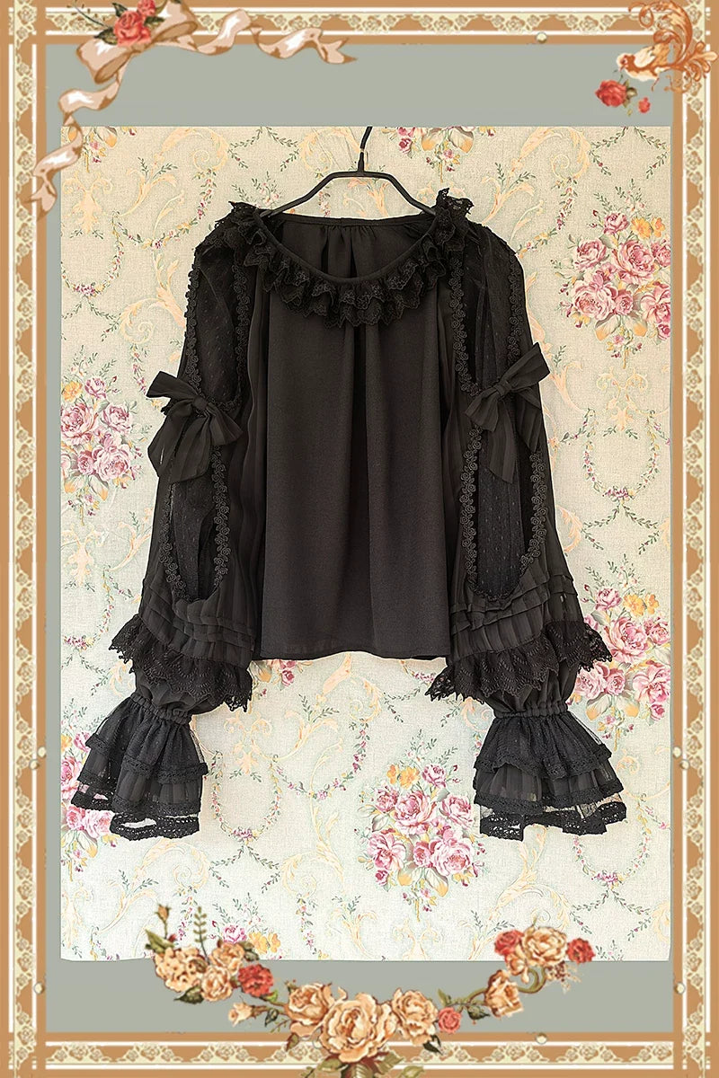 Infanta - Canon Of Floral Melody - Gothic Lolita Black JSK Dress, Jacquard Pattern