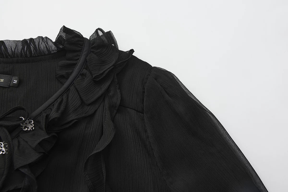 Immortal Thorn - Eternal Treasure Voyage - Ouji Lolita Chiffon Blouse with Ruffles