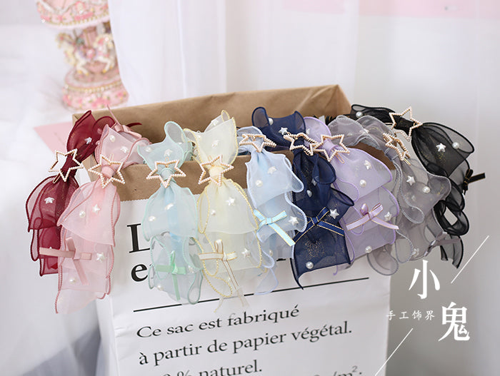 Xiaogui - Daily Lolita KC, Bow Pearl Headband - Headwear