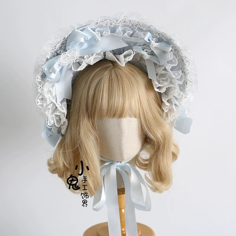 Xiaogui - Blue Sweet Lolita Lace Hair - Accessory Headwear