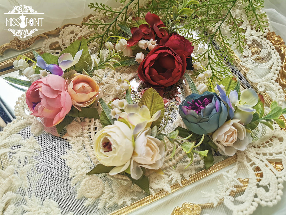 Miss point - Sally's Garden - Lolita Flower Bow Lace Necklace dual use small flower- white