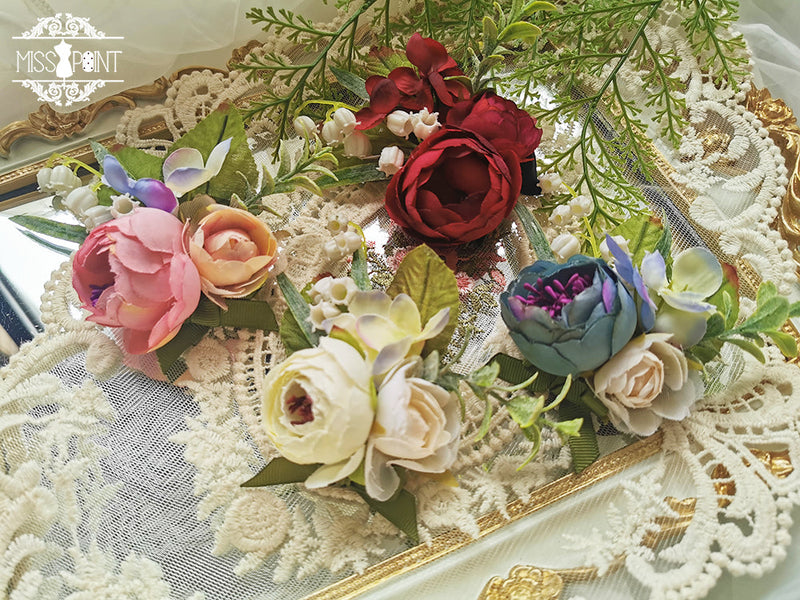 Miss point - Sally's Garden - Lolita Flower Bow Lace Necklace dual use small flower- white