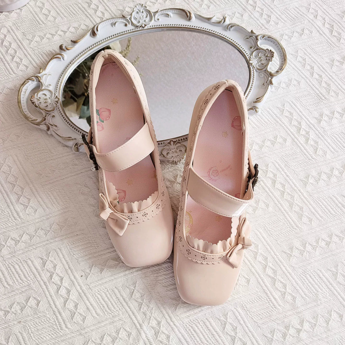 Peach Grove Luoshen low-heel bow Mary Jane shoes - view 5