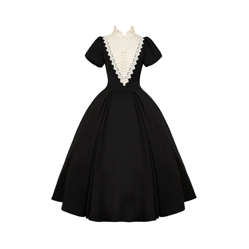 With PUJI - Nocturnes - Gothic Lolita OP Dress, Detachable Styling detail view 14
