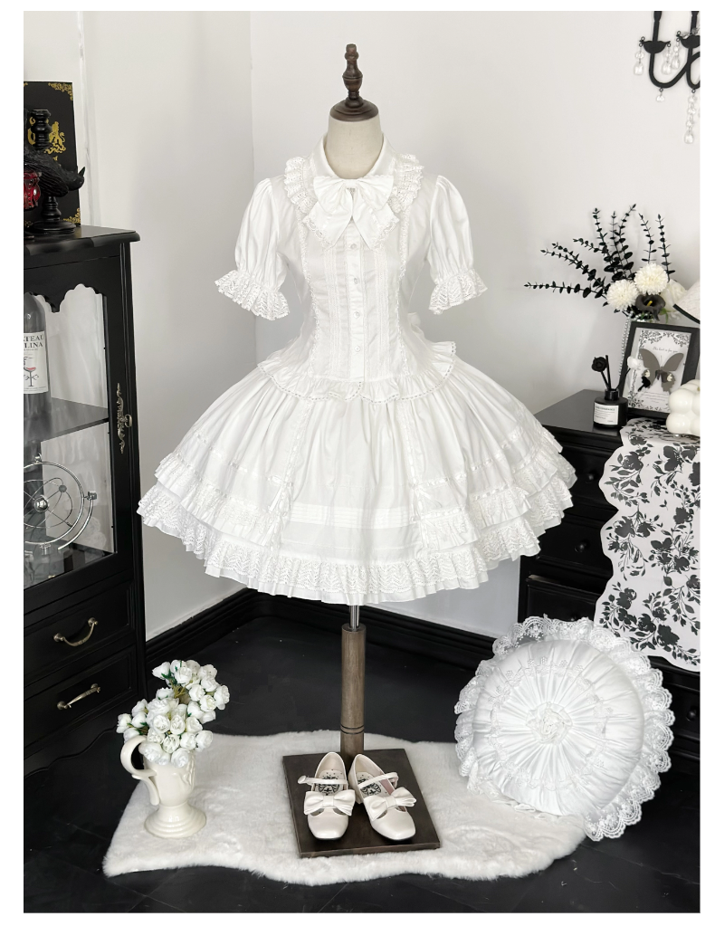 AerialCat - Praying Snowfall - Old School Lolita Skirt Suit Cape Princess Sleeve Shirt