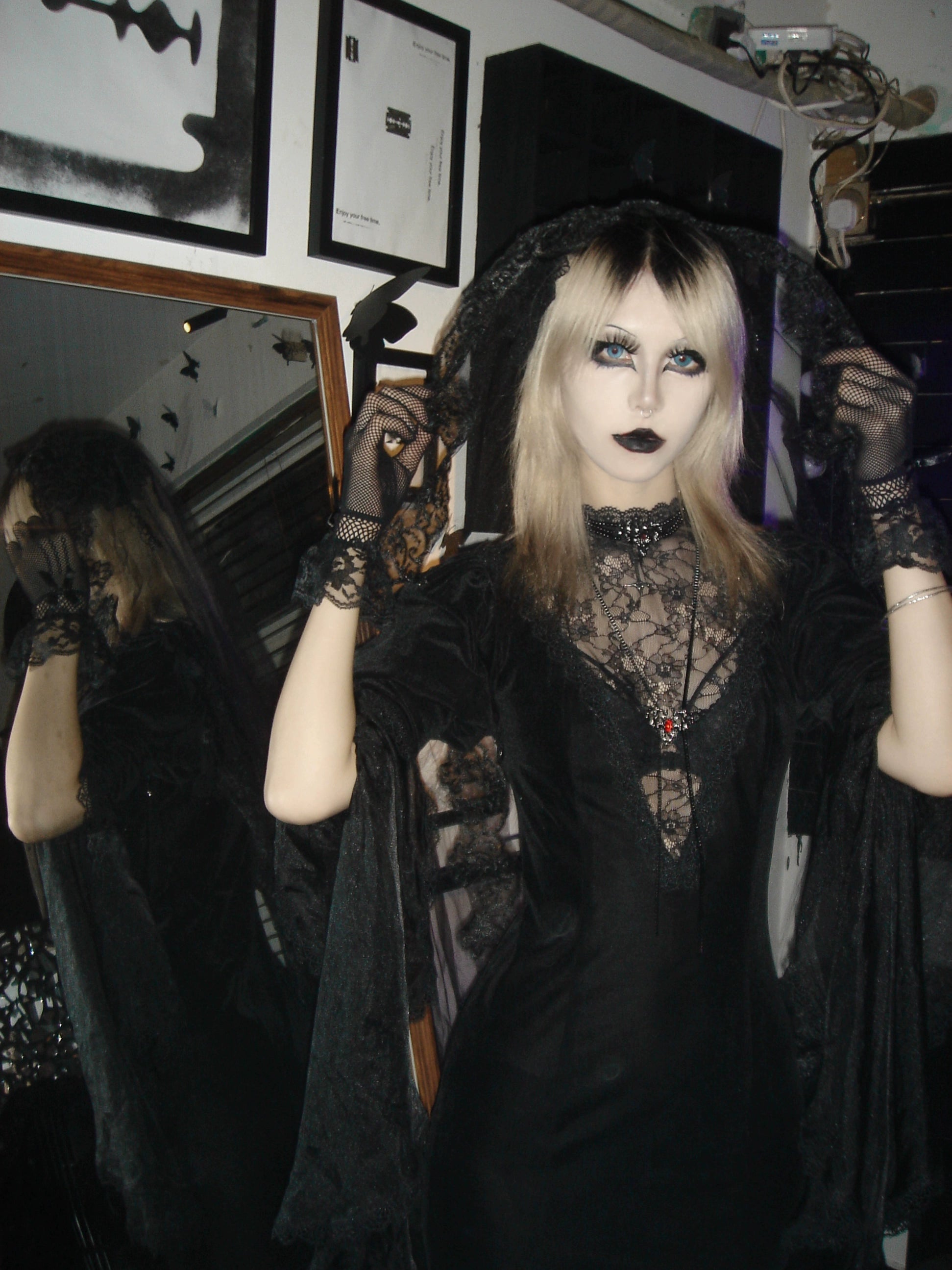 Shipping within three days Spot page Morticia Gothic Diablo Original Lolita fishtail skirt