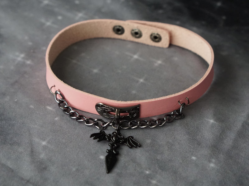 Strange Sugar - Gothic Lolita Cross Leather Choker - Neckwear