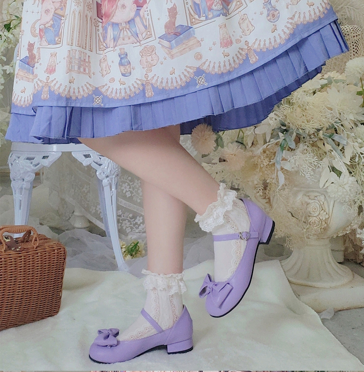 Sosic - Kawaii Lolita Bow Falt Shoes - Shoes