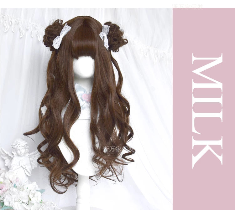 Sinwavy long curly Lolita wig with flower-bud clips - additional view 3