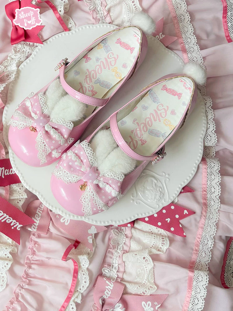 sheeppuff Polka Bunny Low-Heel Shoes