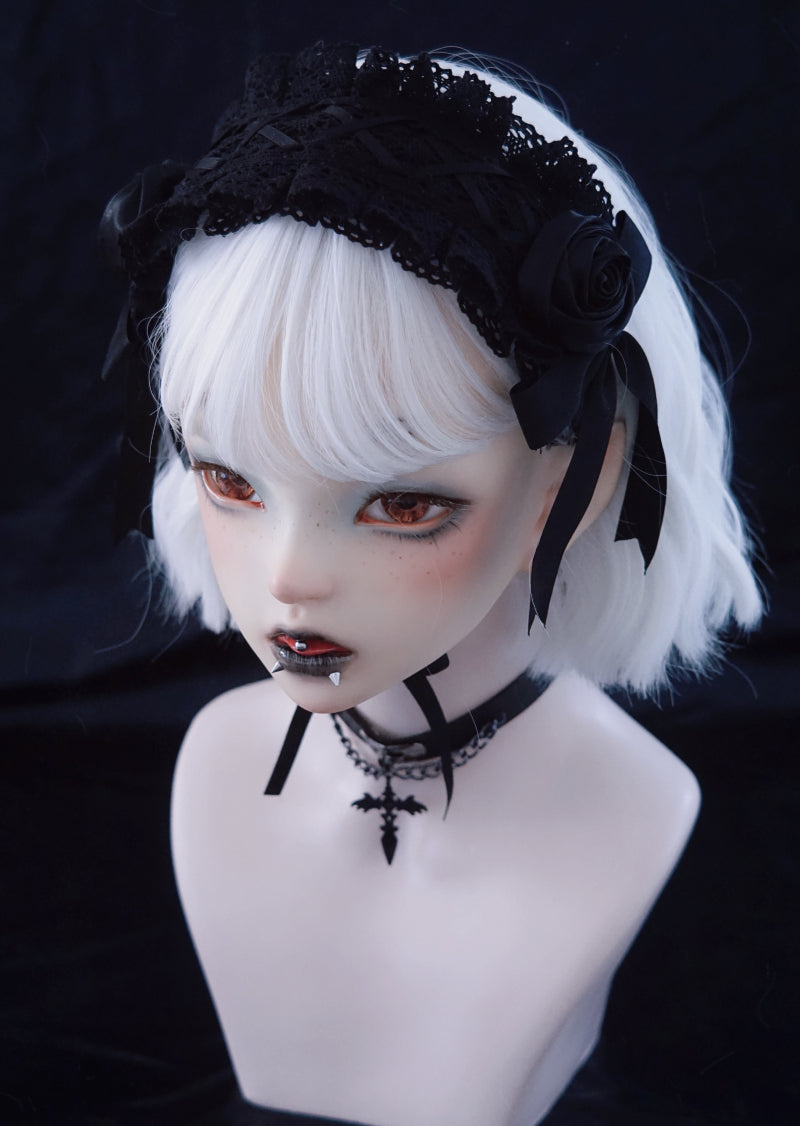 Strange Sugar - Gothic Handmade Black Rose Hairband - Headwear