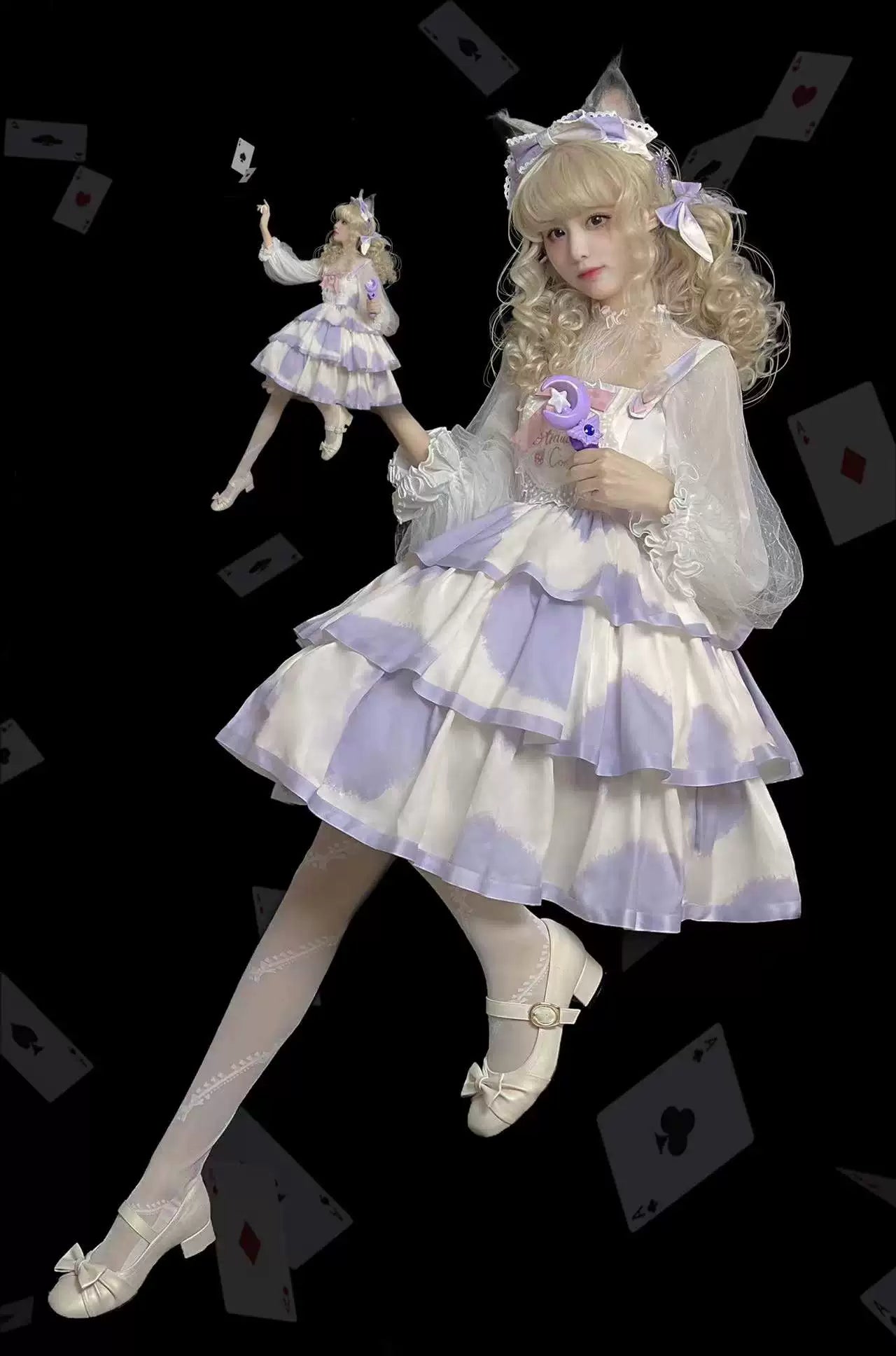 Fantasy Doll - Crossed Ribbon - Pantyhose with Crossed Ribbon Bands