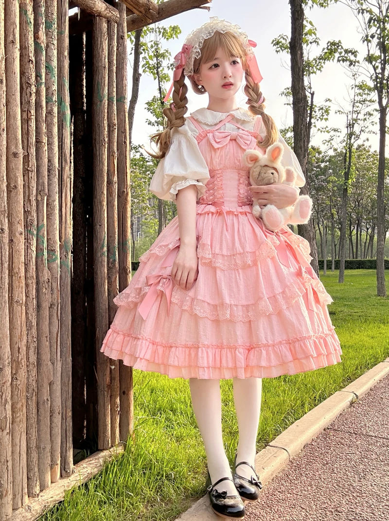 Lady Han Miss Pearl Original Design JSK dress by Lolita Fetch featuring intricate lace and elegant floral patterns.