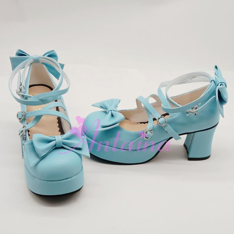 Antaina - Popular Japanese Lolita Bow Strap - Multiple Colors Shoes