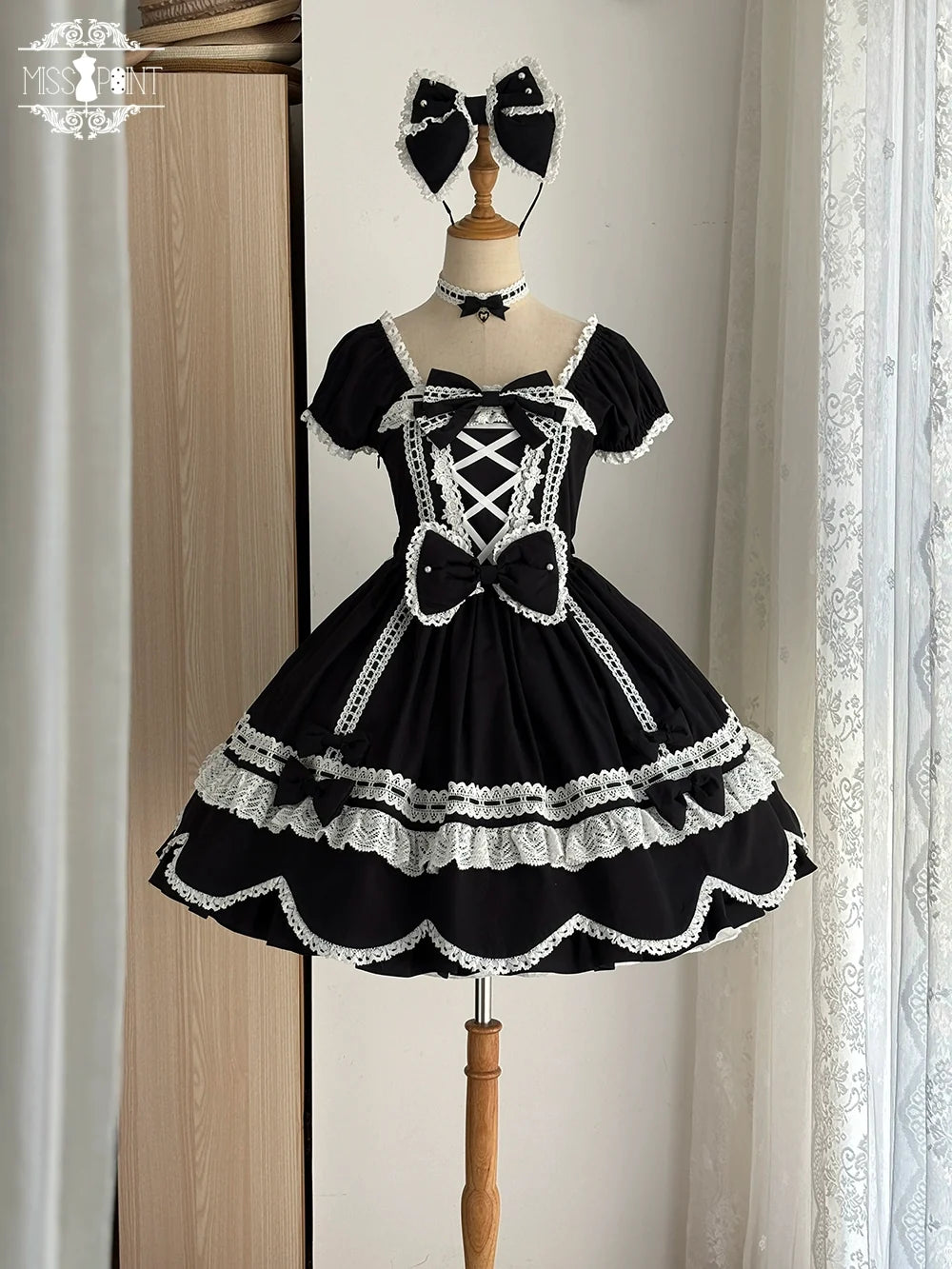 Vintage Petal Rabbit - Old School Lolita OP Cotton Dress, Petal-Shaped Hem (2XL L M S XL XS) 43135:768541