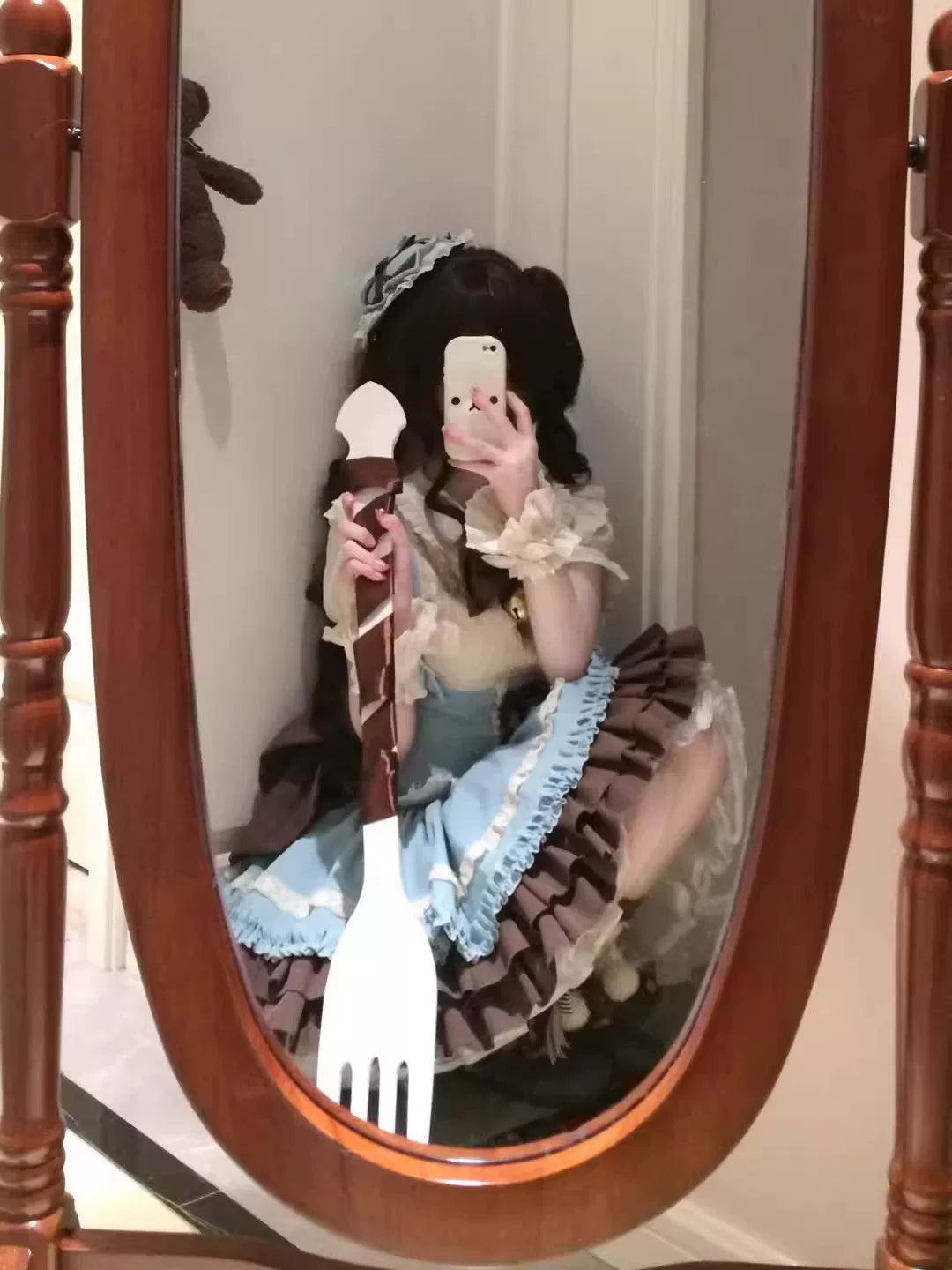 Creamy - Dog Academy - Five-Piece Lolita Dress Set with Bow and Train