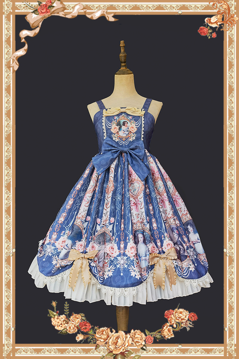 Portrait of a Little Lady - Classic Lolita Jumper Dress S dark blue JSK