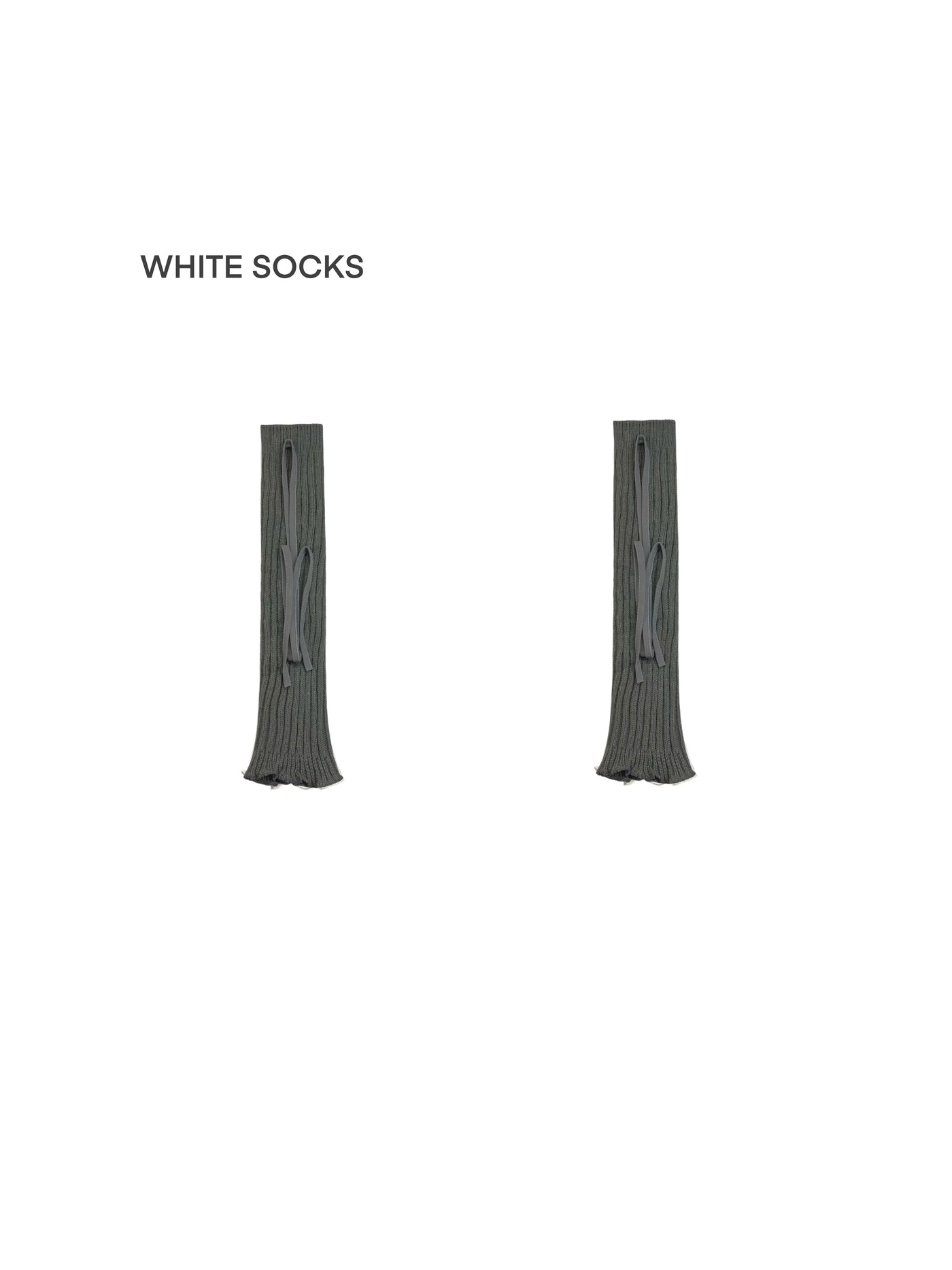 White Socks - Ballet Strap - Ribbed Leg Warmers with Wraparound Strap Details