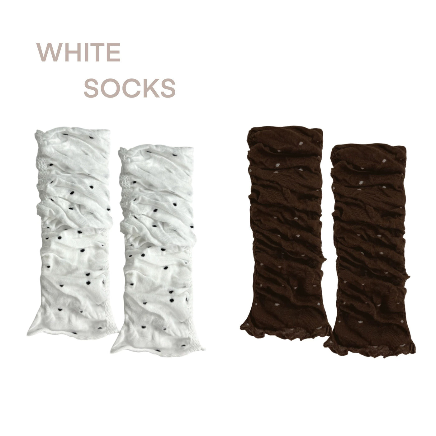 White Socks - Ballet Polka Dot - Polka-Dot Calf Sock Covers
