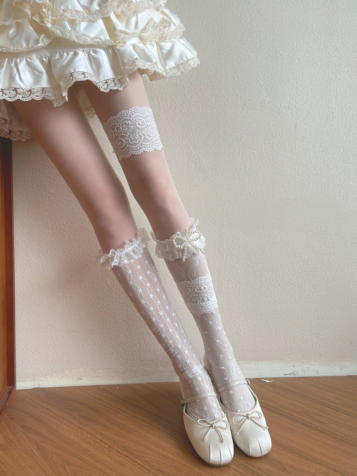 Sock Noble - Layering Mix - Socks and Leg Ring Options with Lace Details