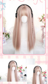 Dalao Home - “Xiyin” Long Straight Pink Lolita Wig - Xiyin Rose Pink