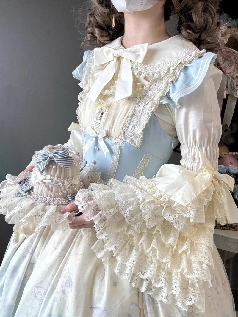 Yueele - Doll Lace Hime Sleeve - Plus-Size Lolita Outfit Set - detail view 3