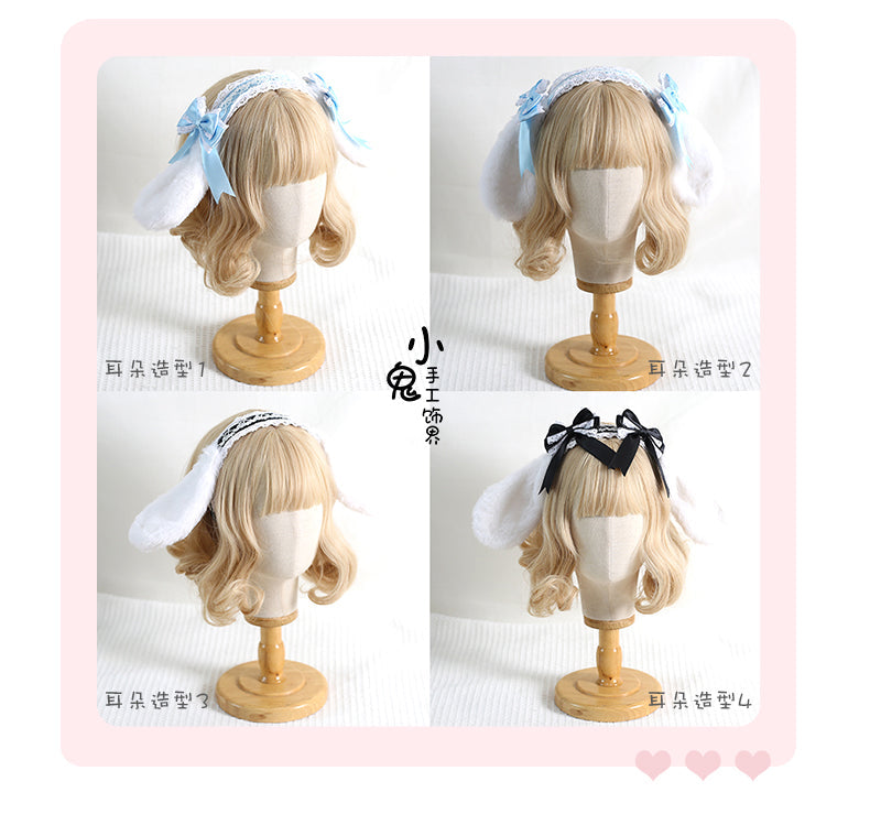 Xiaogui - Sweet Lolita Rabbit Ear KC Headband - Headwear